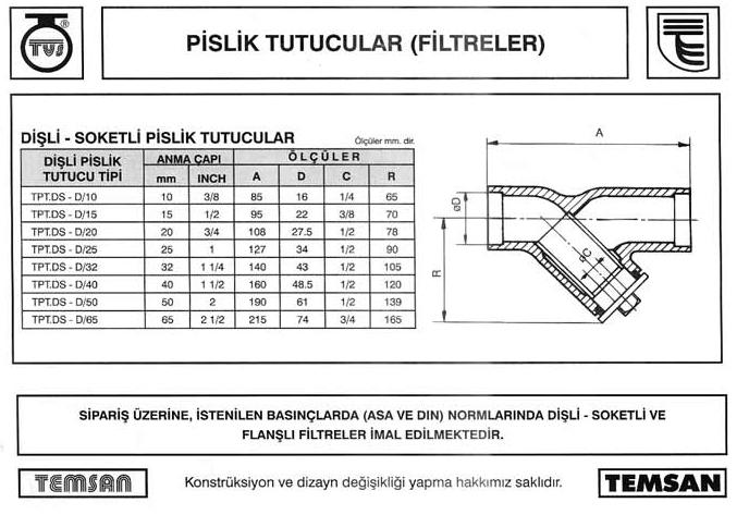 150LB Karbon Çelik Dişli Filtre